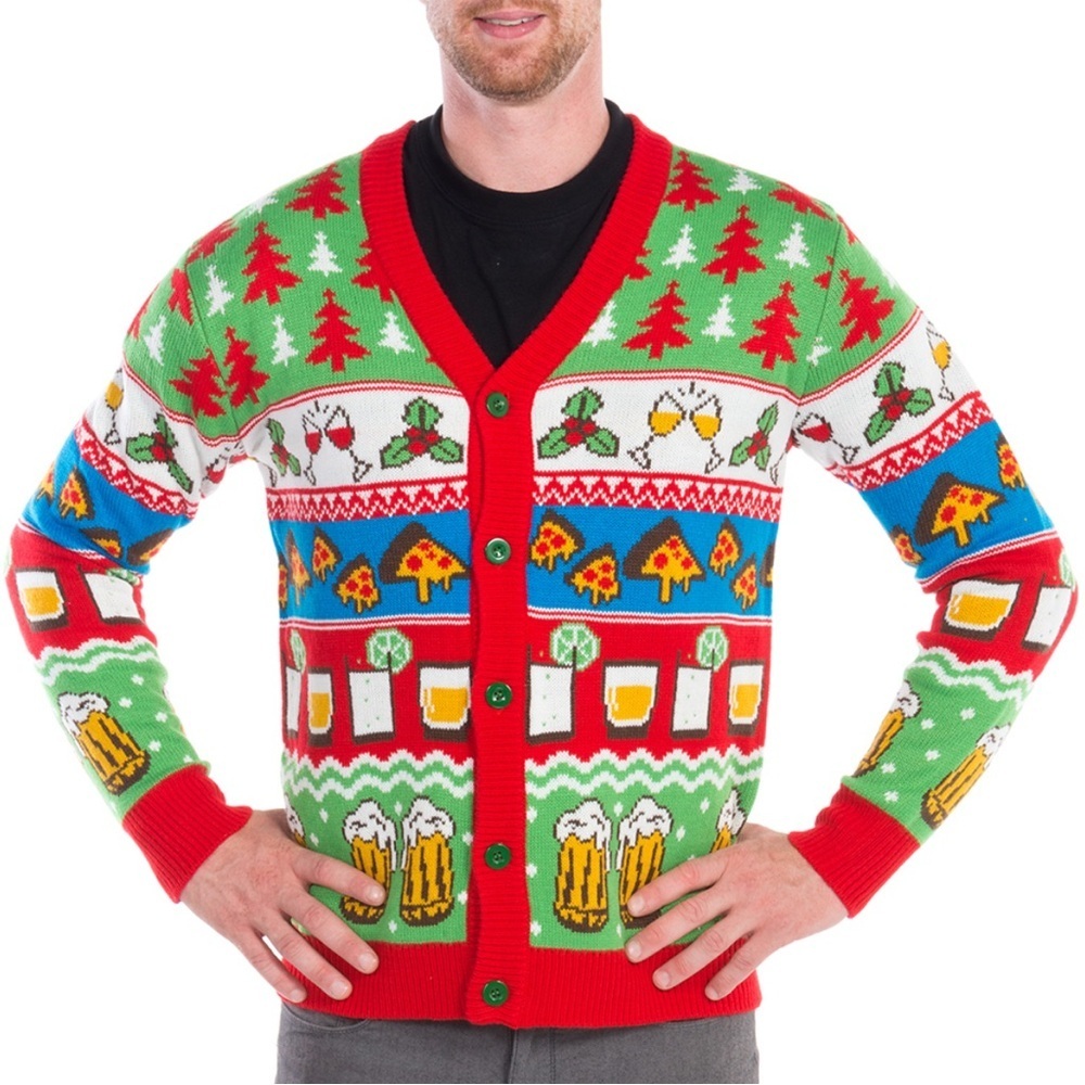 Cheesy | Christmas Jumpers |“Nightcap Before Christmas”|Cardigan |Size L |Unisex - Picture 7 of 16